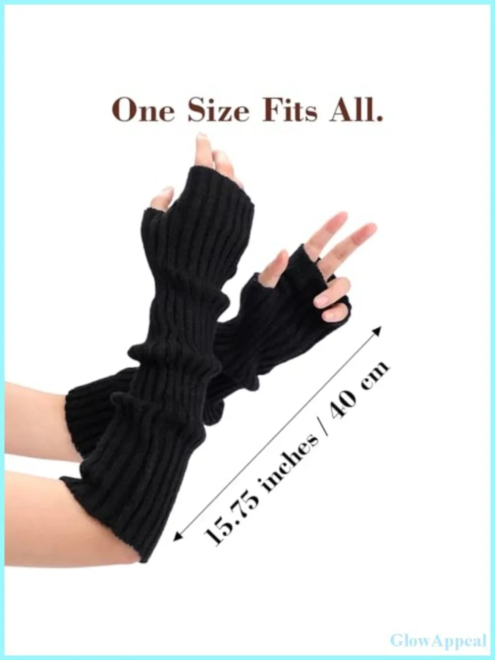Cashmere Blend Fingerless Arm Warmers Long Sleeve Gloves Y2K